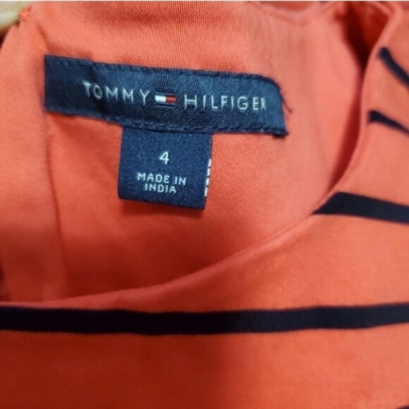 Tommy midi orange black stripes sleeveless dress - Picture 4 of 4